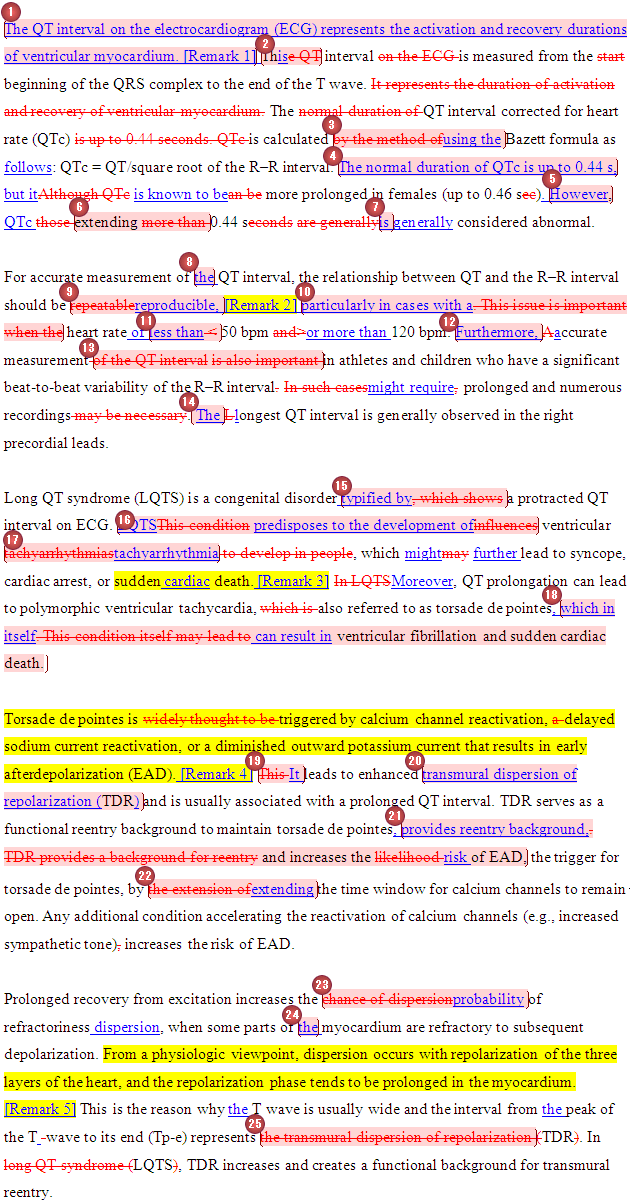 Beispiel aus der Kardiologie, lektorat beispiel