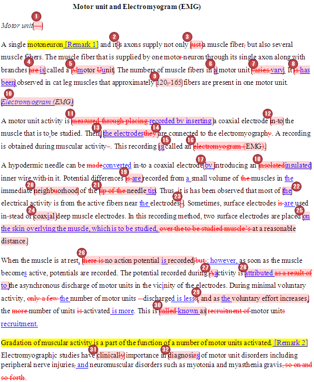 Beispiel aus den Neurowissenschaften, lektorat beispiel