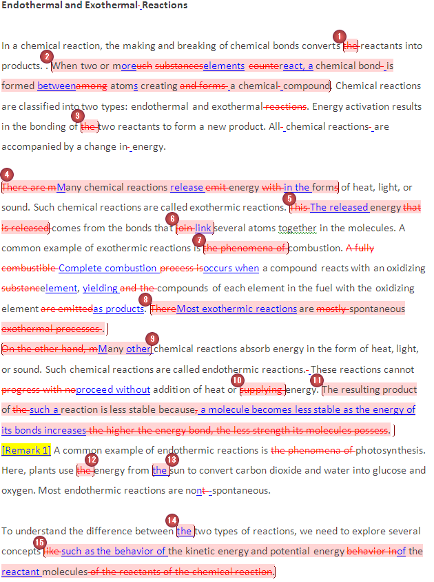 Beispiel aus der Physikalische Chemie, lektorat beispiel